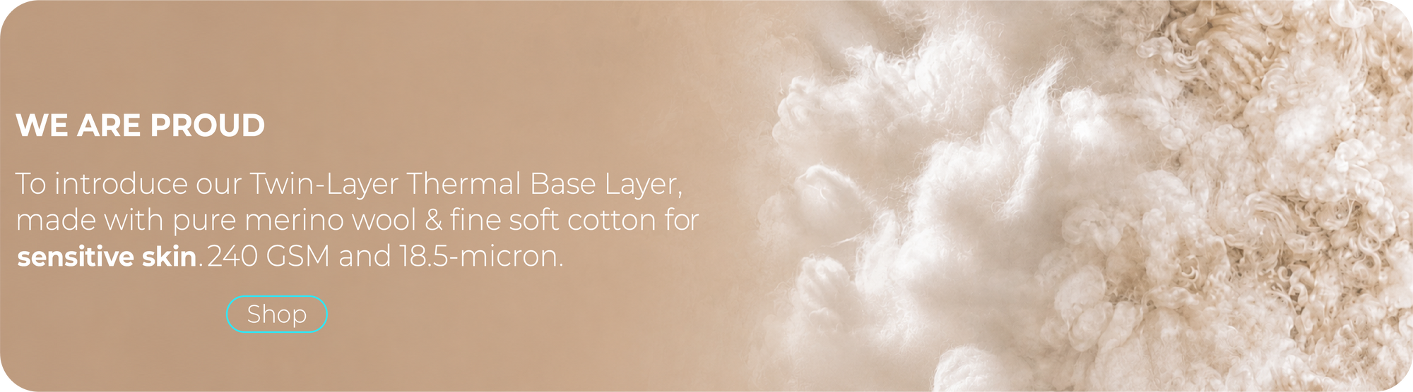 240 GSM Twin layer Cotton/Wool Thermo Fleece for Sensitive Skin